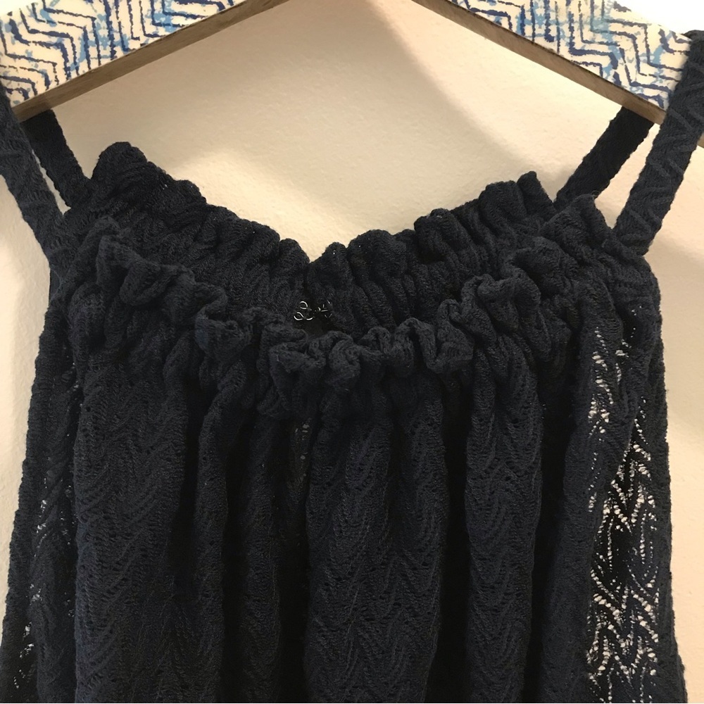 NWT Ramy Brook Noah Textured Tank Top Small navy blue - Picture 5 of 12